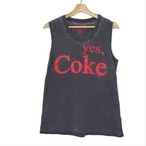 Coca-Cola | Yes, Coke Burnout Soft Lightweight Graphic Muscle Tee Tank Top